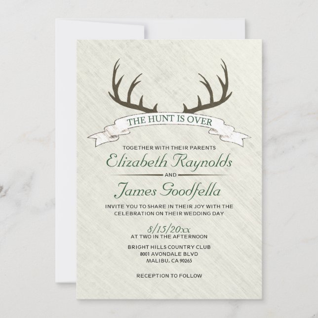 La chasse est au-dessus des invitations de mariage (Devant)