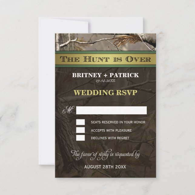 La chasse est sur la chasse Camo Wedding Cartes RS (Devant)