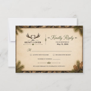 La Chasse Est Terminée Camouflage Mariage RSVP