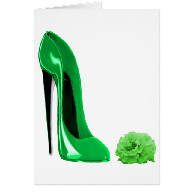 La chaussure stylet de vert vert et s'est levée (Devant)