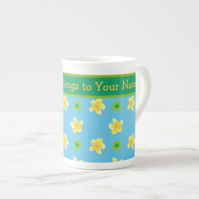 La Chine d'os Mug pour personnaliser Primroses (Devant droit)