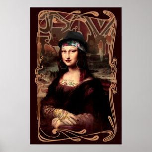 La Chola Mona Lisa Mexican Poster