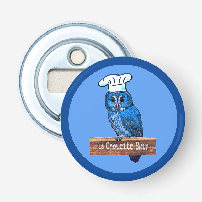 La Chouette Bleue Cafe Bottle Opener (Front)