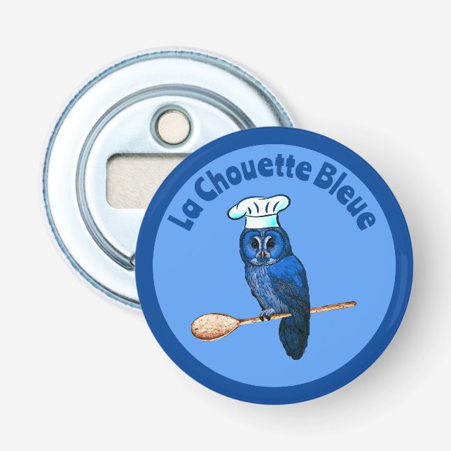 La Chouette Bleue Cafe Bottle Opener (Front)