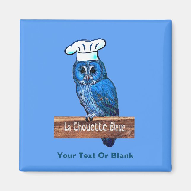 La Chouette Bleue Cafe Magnet (Front)