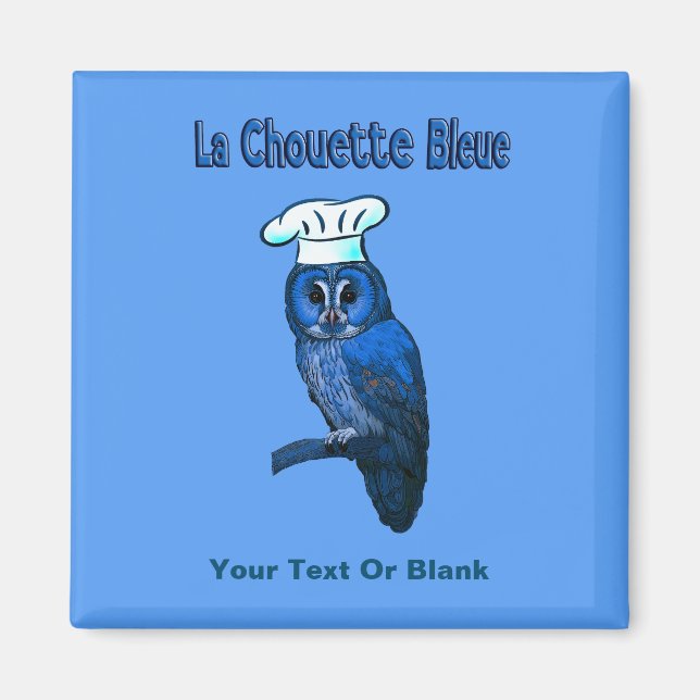 La Chouette Bleue Cafe Magnet (Front)