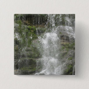 La Chute Waterfall in Forillon National Park 2 Inch Square Button
