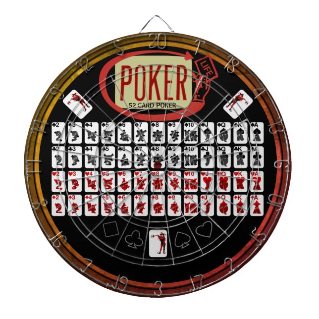 La Cible de flechettes originale 52 Card Poker Lif (Devant)