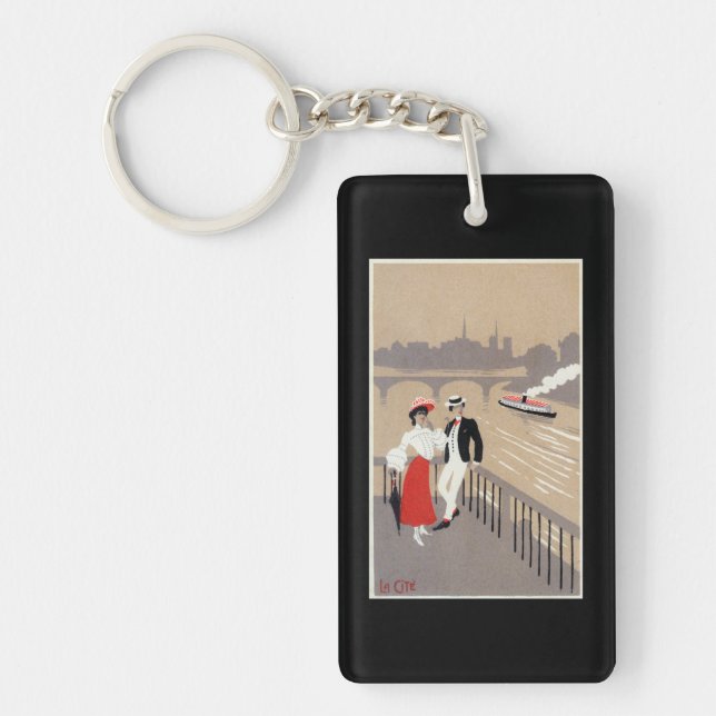 La Cite Art Deco Scene Keychain (Front)