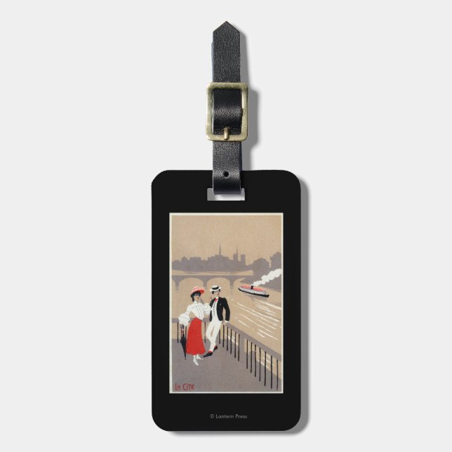 La Cite Art Deco Scene Luggage Tag (Front Vertical)