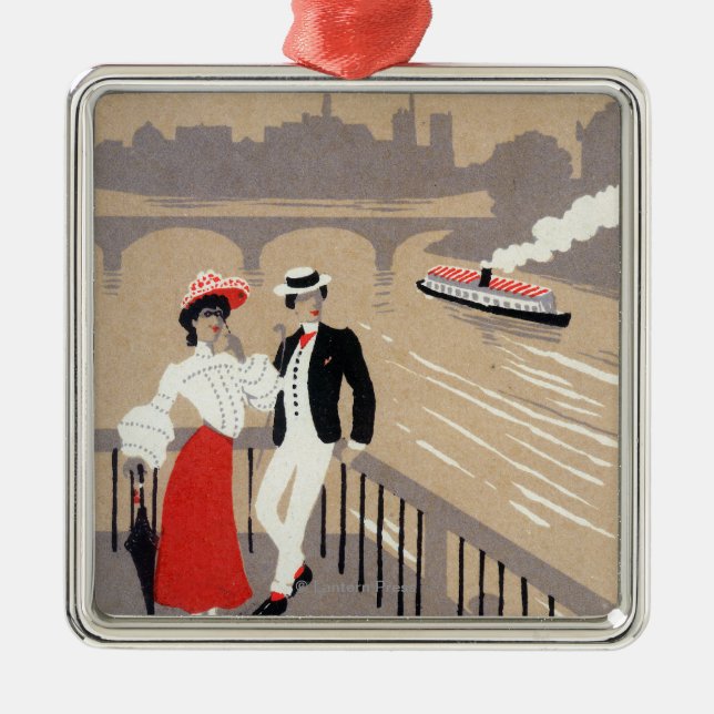 La Cite Art Deco Scene Metal Ornament (Front)