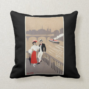 La Cite Art Deco Scene Throw Pillow
