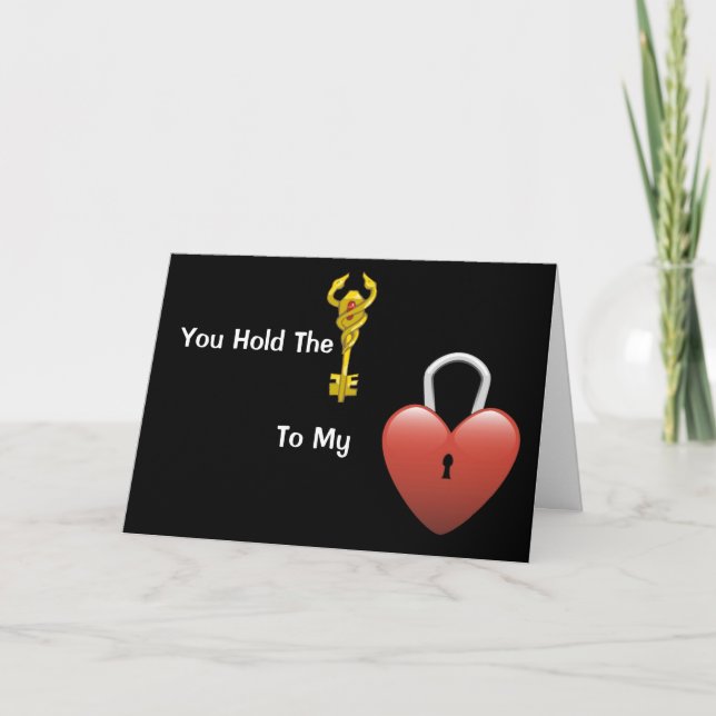 La Clé De Mon Coeur - Carte De Voeux Romance (Devant)