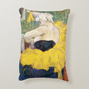 La Clownesse (Clown) Cha-U-Kao by Toulouse Lautrec Accent Pillow