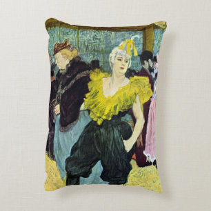 La Clownesse (Clown) Cha-U-Kao by Toulouse Lautrec Accent Pillow