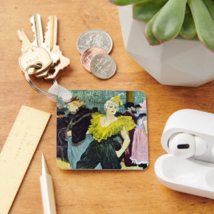 La Clownesse (Clown) Cha-U-Kao by Toulouse Lautrec Keychain