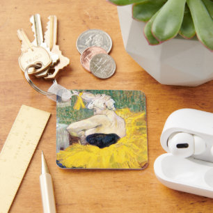 La Clownesse (Clown) Cha-U-Kao by Toulouse Lautrec Keychain