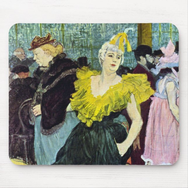 La Clownesse (Clown) Cha-U-Kao by Toulouse Lautrec Mouse Pad (Front)
