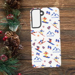 La Clusaz France Ski Snowboard Pattern Samsung Galaxy Case<br><div class="desc">A funny winter skiing seamless pattern for the ski resort La Clusaz in the French Alps,  Haute Savoie,  France.  Perfect gift idea for winter sports lovers: ski,  snowboard,  freestyle,  ski jump,  cross-country skiing.</div>