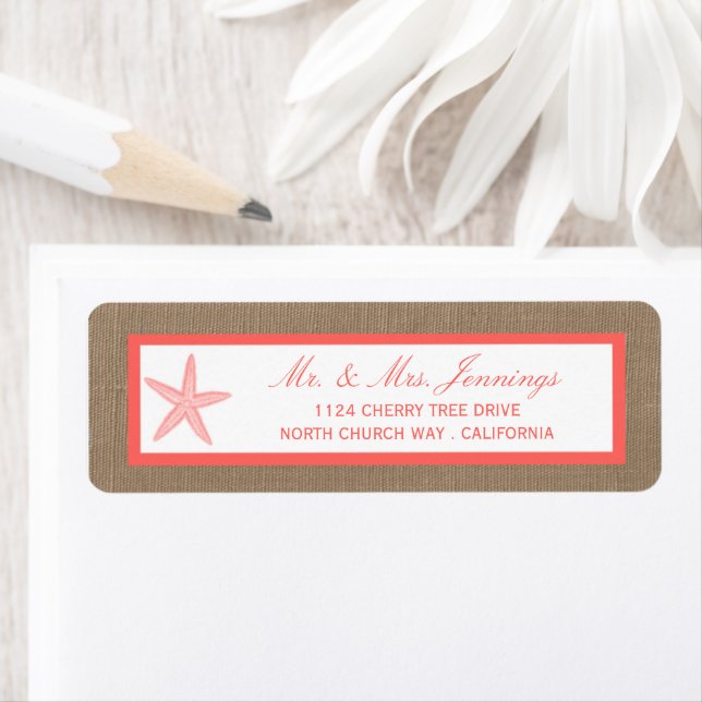 La collection de mariages de Coral Starfish Burlap (En situation)
