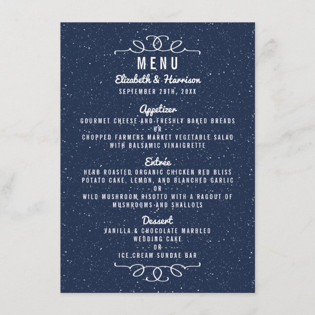 La collection de Mariages de nuit étoilée - Menu (Devant)