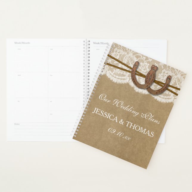 La collection de Mariages Kraft, Lace & Horseshoe (Devant avec enveloppe)