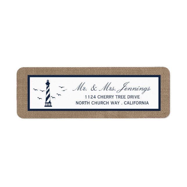 La collection Mariage de Burlap du phare nautique (Devant)