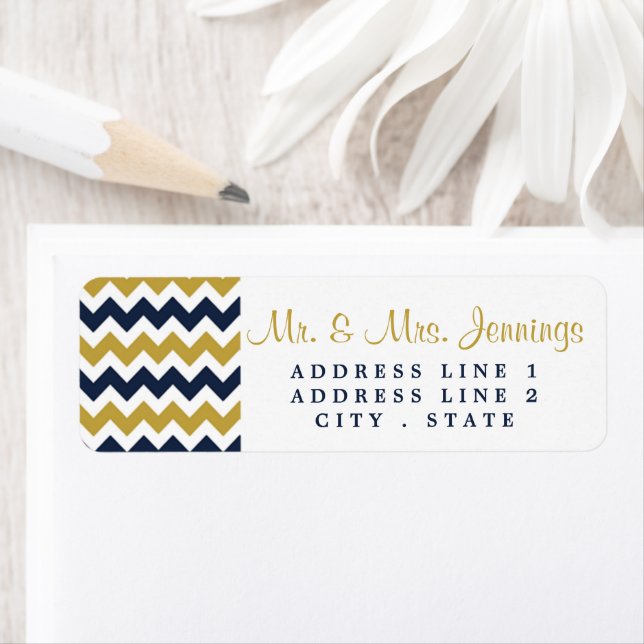 La collection Mariage moderne Chevron - Marine & G (En situation)