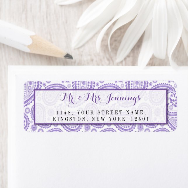 La collection Mariage moderne Paisley - Purple (En situation)