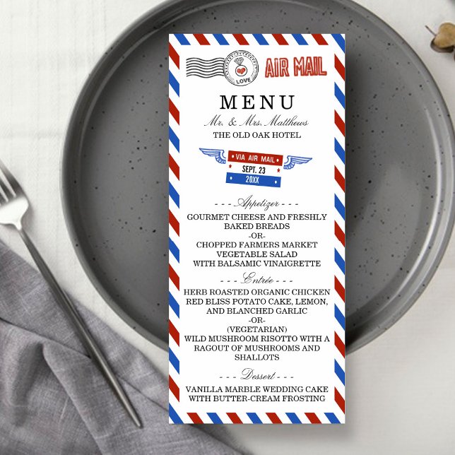 La collection moderne de Mariages Airmail - Menu (Créateur téléchargé)