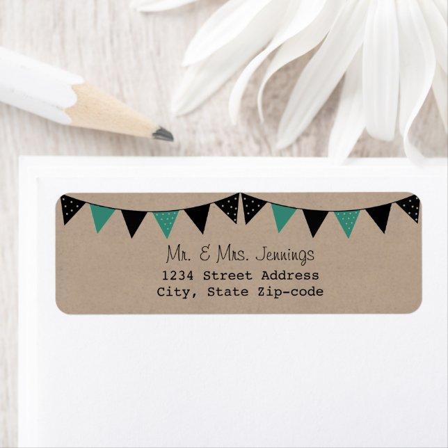 La collection moderne de Mariages Bunting Turquois (En situation)