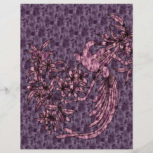 La colombe sur la branche violet papier à scandale (Devant)