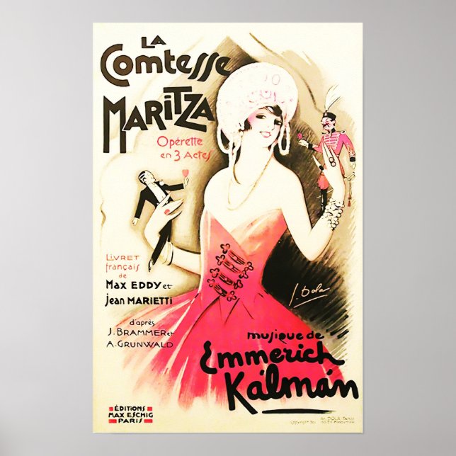 La Comtesse Maritza Vintage Poster (Front)