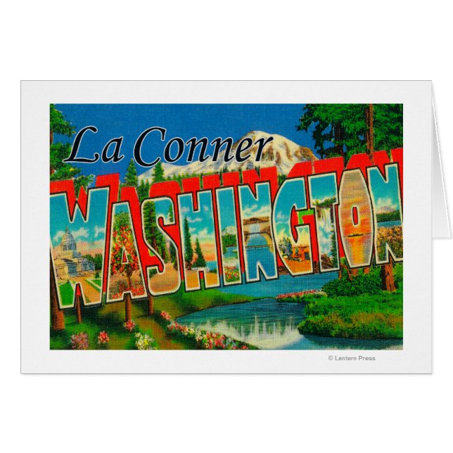 La Conner, Washington - Scènes de grandes lettres (Devant horizontal)
