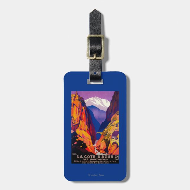 La Cote D'Azur Vintage PosterEurope 2 Luggage Tag (Front Vertical)