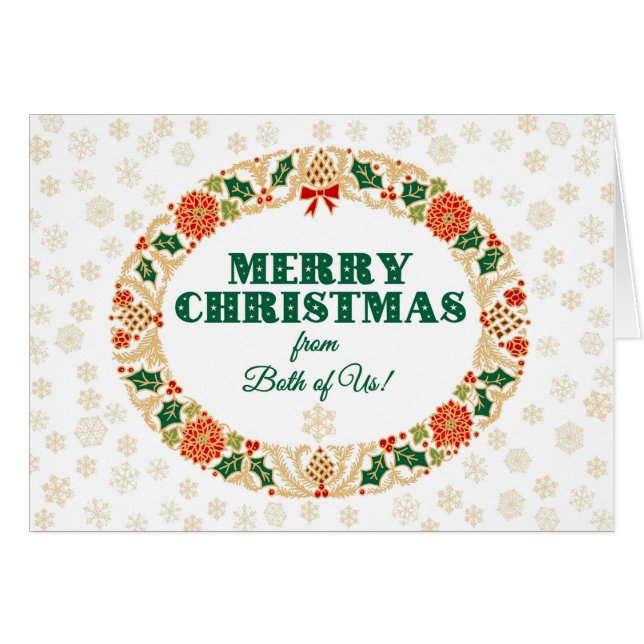 La couronne de Noël Holly des deux Snowflakes (Devant horizontal)