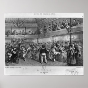 La Courtille, popular dance, engraved by Yves Poster