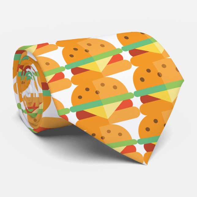 La cravate des hommes de cheeseburger de nouveauté (Roulé)