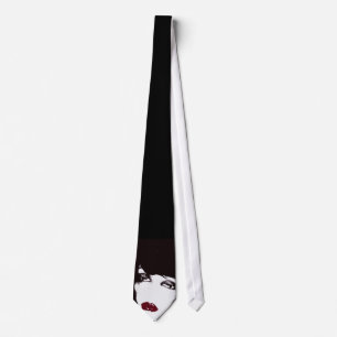 La cravate des hommes, visage blanc noir rouge, à