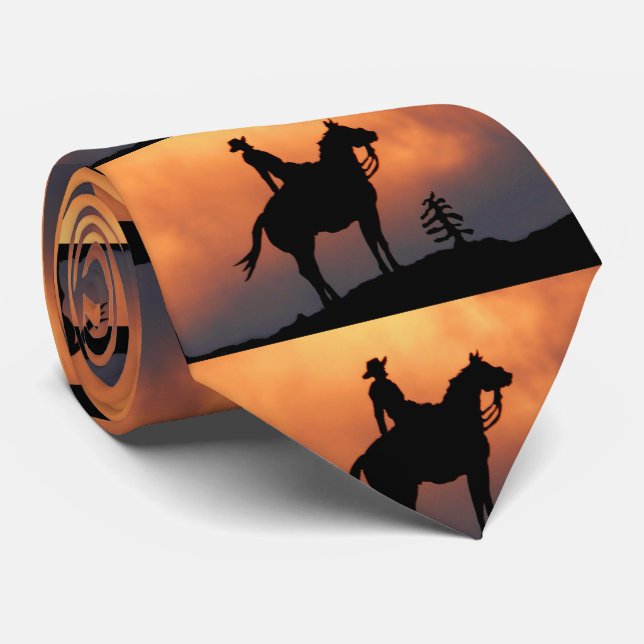 La Cravate Silhouette de Cowboy (Roulé)