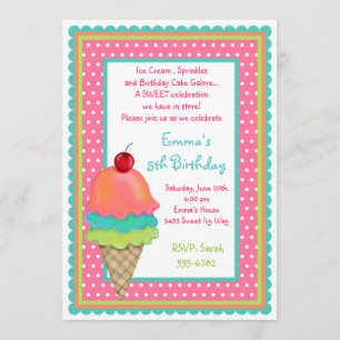 La crème glacée traite des invitations