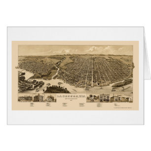 La Crosse, carte panoramique -1887 de WI