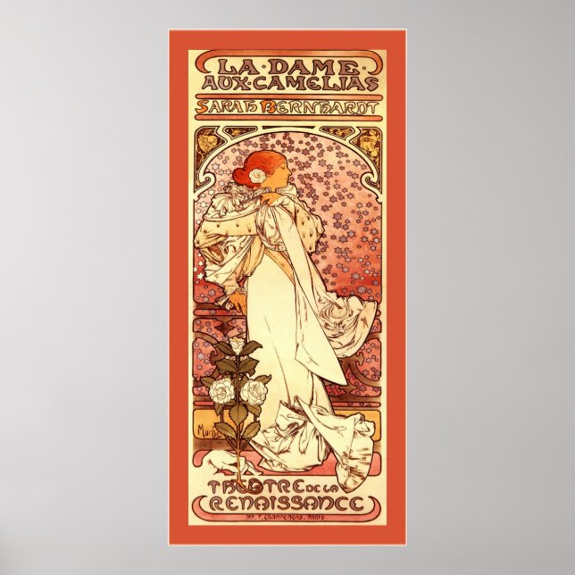 La Dame Aux Camelias ~ Alphonse Mucha Poster (Front)