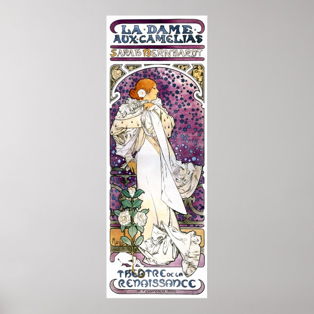 la dame aux camélias by Alfons Mucha 1896 Poster (Front)