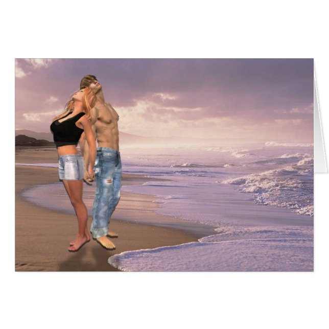 La danse, coucher du soleil de plage, couple (Devant horizontal)