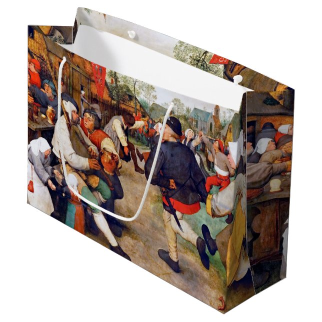 La Danse Paysanne, Pieter Bruegel Grand Sac Cadeau (Devant Angle)