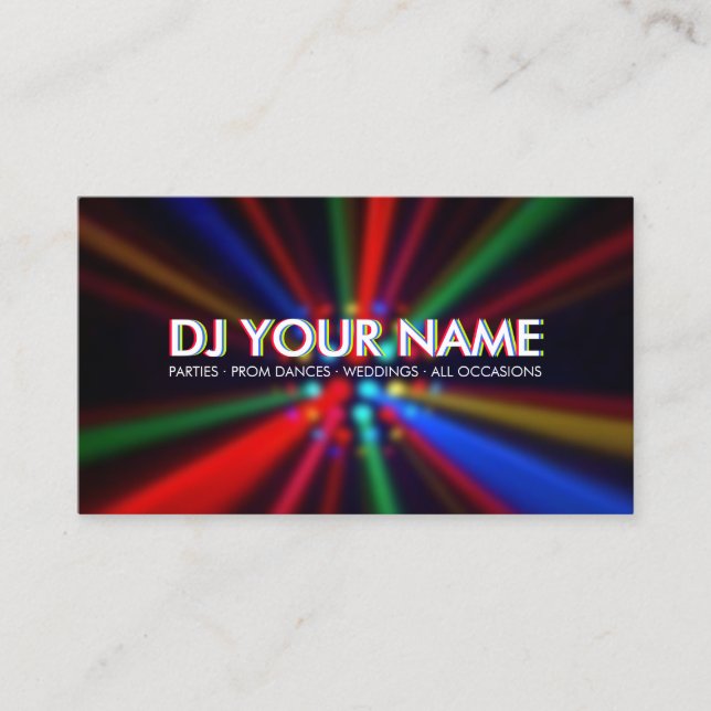 La disco du DJ rayonne le carte de visite de (Devant)