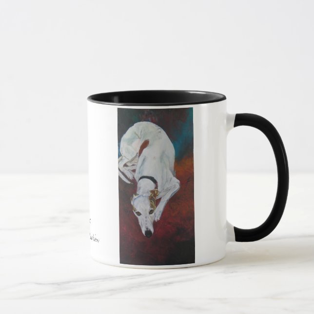 la dolce vida, Whippet,Painting by Sylvia LeDoux Mug (Right)