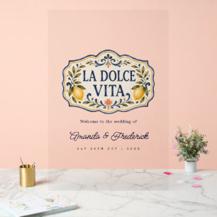 La Dolce Vita Amalfi Coast Lemon Italian Wedding Acrylic Sign