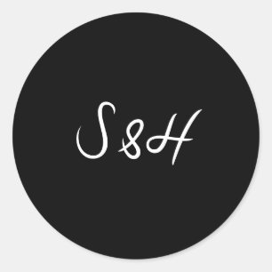 La Dolce Vita Black White Boho Retro Wedding Classic Round Sticker